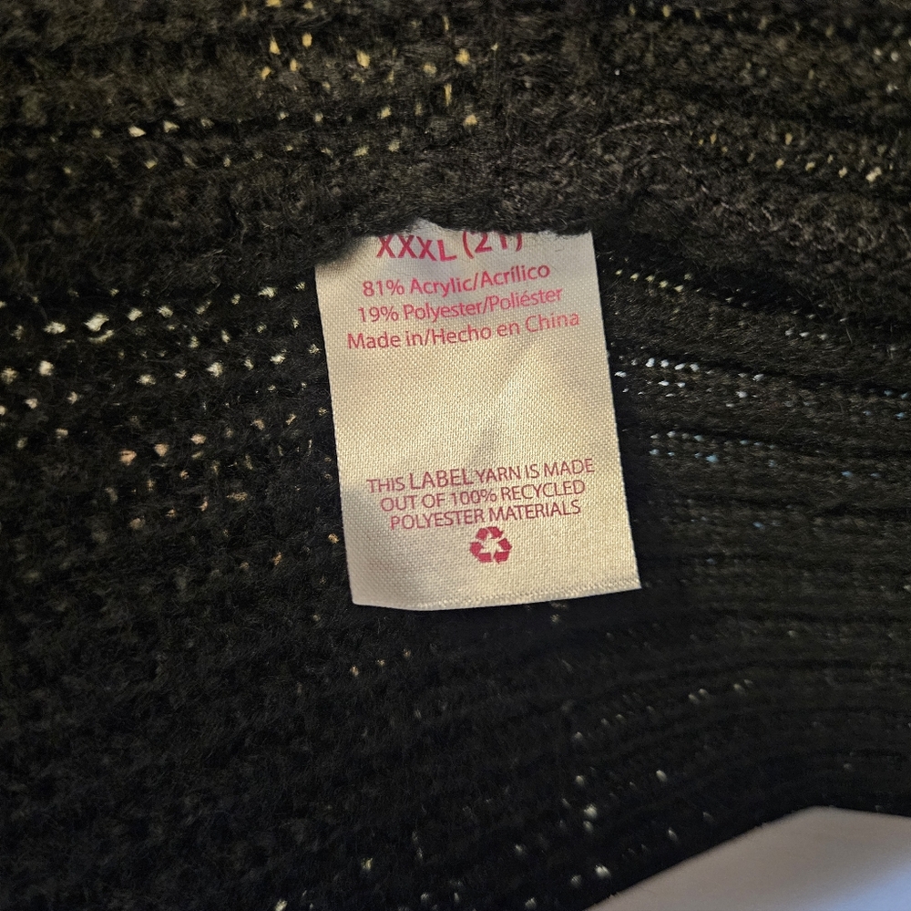 No Boundaries 3X Hooded Cocoon Sweater Knit Black AJ-1973 - Picture 10 of 11
